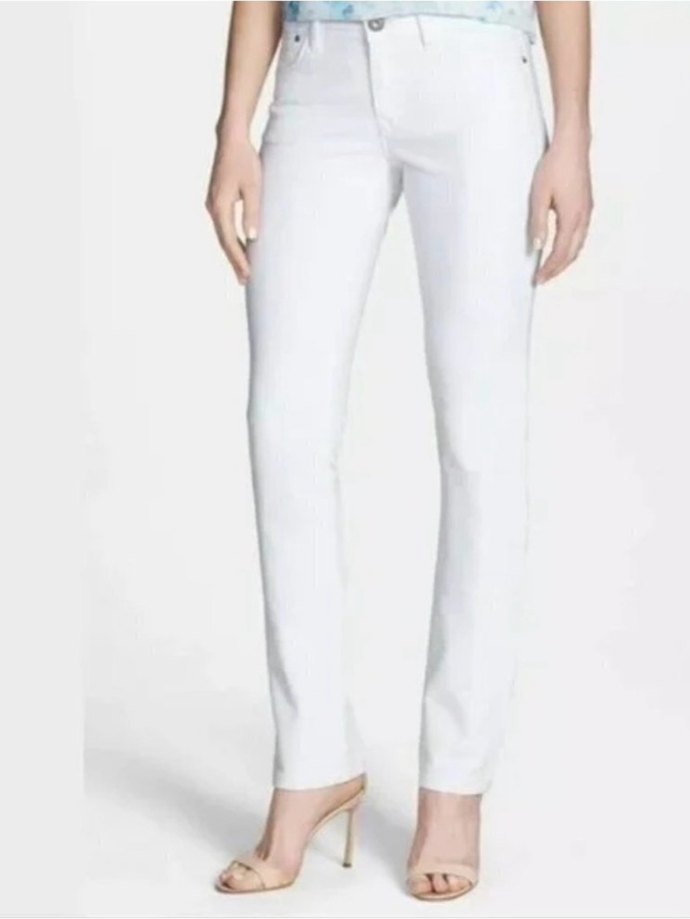 DL1961 White Straight-Leg Jeans